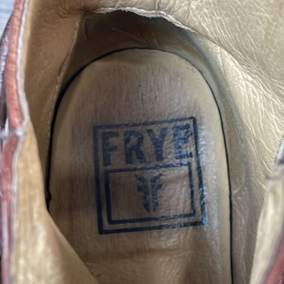 Frye Jayden Cross Strap Dark Brown Leather Women’s Sz 6B Side Zip Ankle Boots - Picture 13 of 14